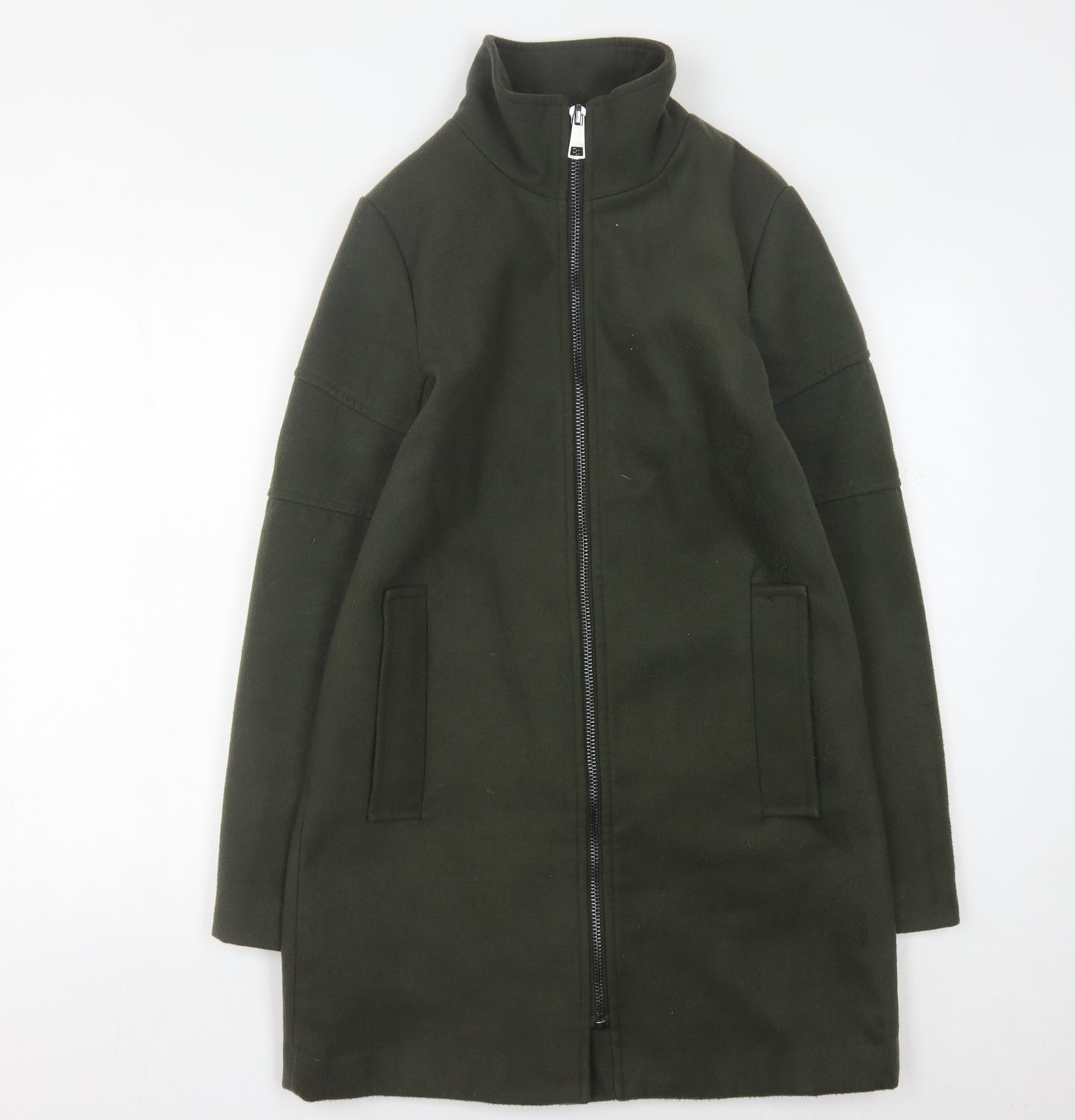 Jacqueline de Yong Women's Green Long Coat, Size S, Casual Style