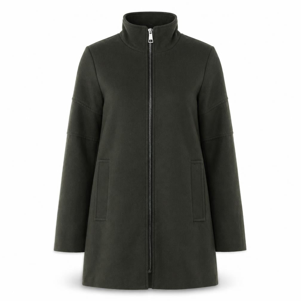 Jacqueline de Yong Women's Green Long Coat, Size S, Casual Style