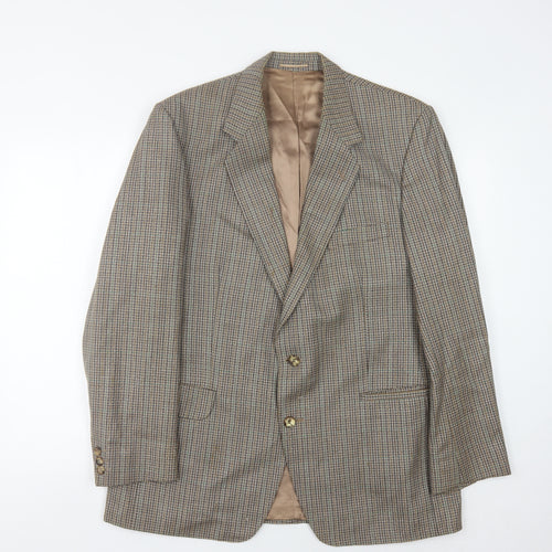 Magee Men's Brown Check Blazer 44 Reg Single-Breasted