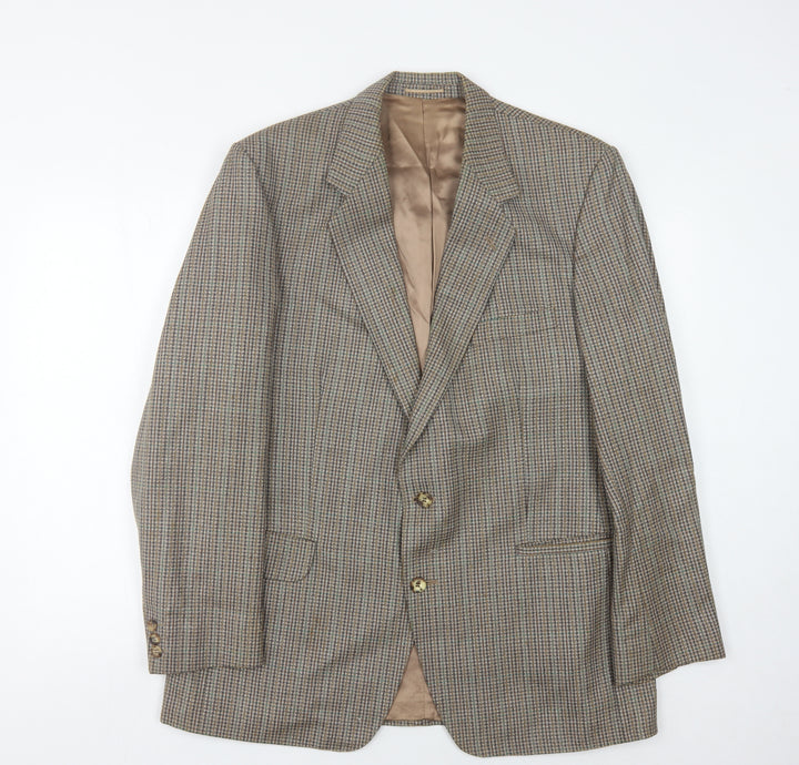 Magee Men's Brown Check Blazer 44 Reg Single-Breasted