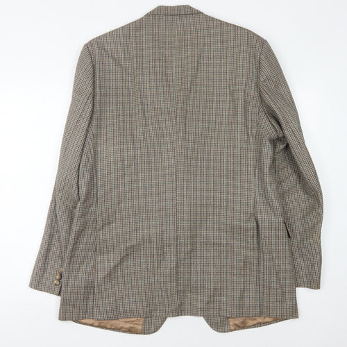 Magee Men's Brown Check Blazer 44 Reg Single-Breasted