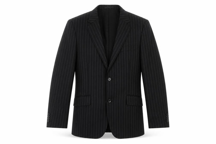 T.M. Lewin Men's Black Wool Striped Blazer Size 39