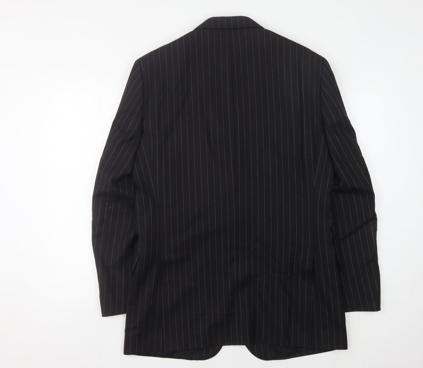 T.M. Lewin Men's Black Wool Striped Blazer Size 39