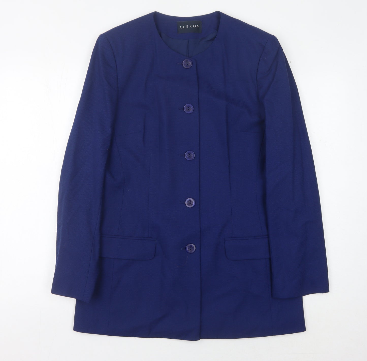 Alexon Women's Blue Wool Long Suit Jacket Size 12