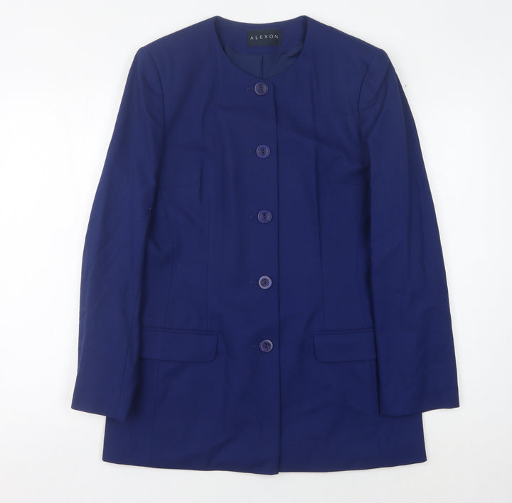 Alexon Women's Blue Wool Long Suit Jacket Size 12