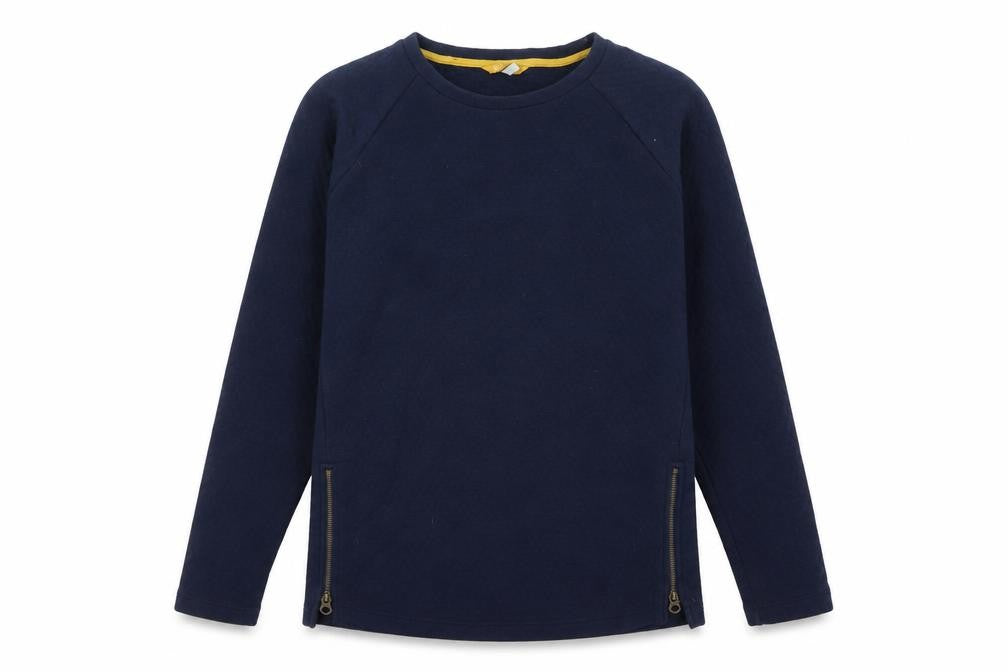 Front view of Joules Women's Blue 2XS Pullover Sweatshirt with Zips