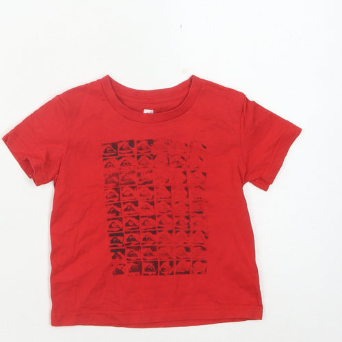 Quiksilver Boys Red Graphic Print T-Shirt 3 Years