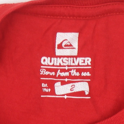 Quiksilver Boys Red Graphic Print T-Shirt 3 Years