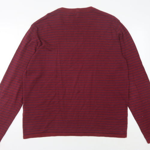 Kangol Men's XL Red Striped Pullover Jumper