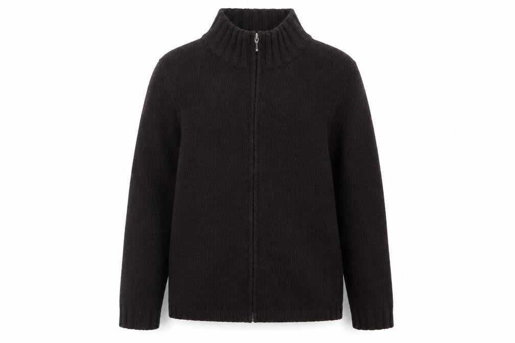 Front view of Windsmoor Women's Black Full Zip Jumper L