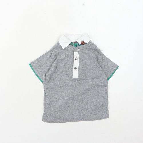 Jasper Conran Grey Unisex Baby Polo Shirt 3-6 Months Cotton
