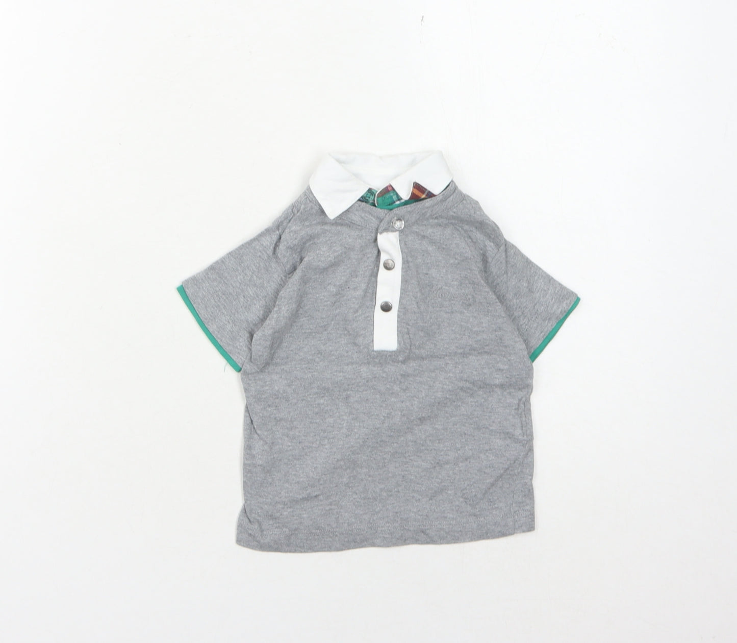 Jasper Conran Grey Unisex Baby Polo Shirt 3-6 Months Cotton