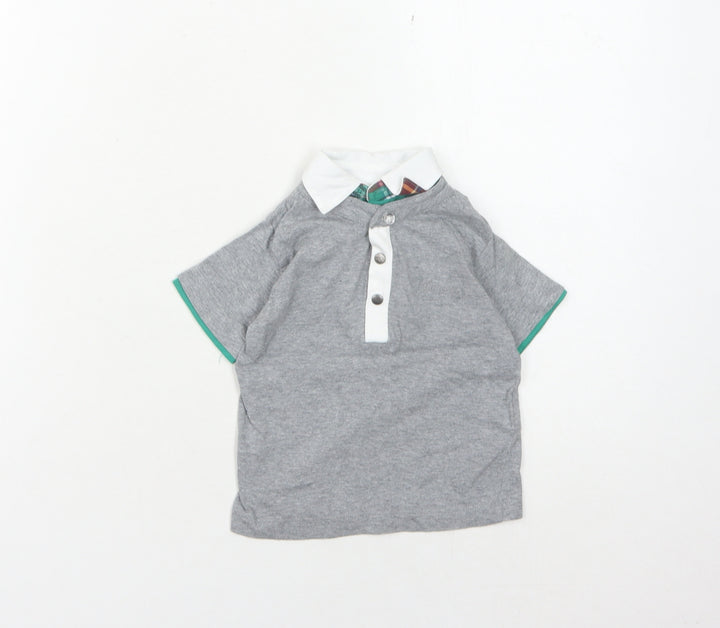 Jasper Conran Grey Unisex Baby Polo Shirt 3-6 Months Cotton