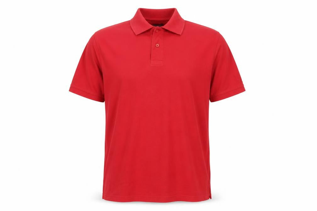 Front view of James Pringle Men's Red Polo Shirt M
