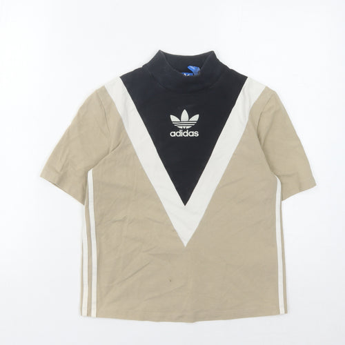 Adidas Women's Beige High Neck T-Shirt Size 4