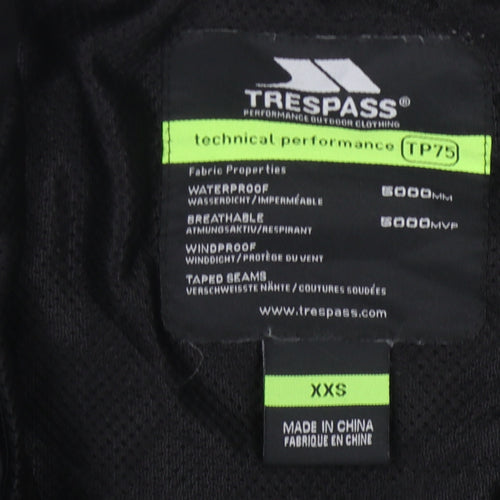 Trespass Unisex Black Windbreaker, 3XS, Waterproof