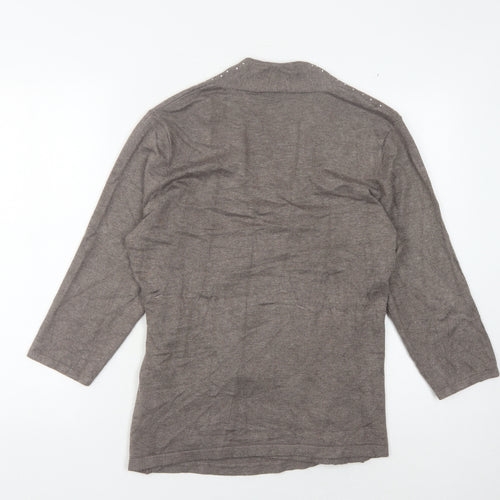 Windsmoor Women's Brown Wrap Jumper, M, Studded V-Neck