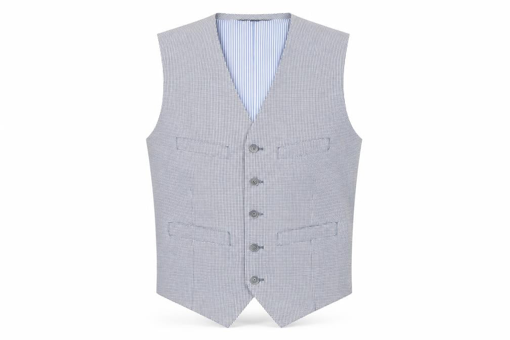 Front view of Banana Republic Men's Multicoloured Waistcoat 36 Check