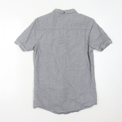 Firetrap Men's Grey Button-Up Shirt - Size S