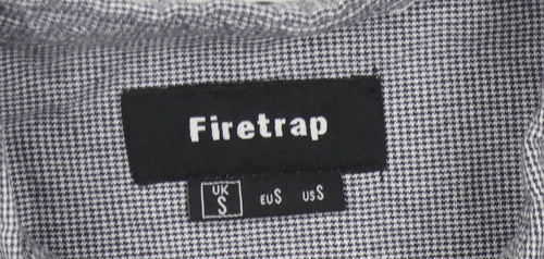 Firetrap Men's Grey Button-Up Shirt - Size S
