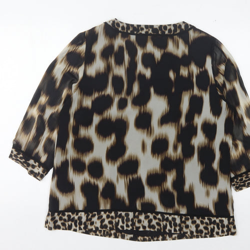 Windsmoor Women's Black Animal Print Blouse Size 14