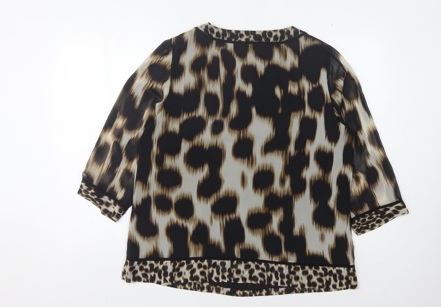Windsmoor Women's Black Animal Print Blouse Size 14