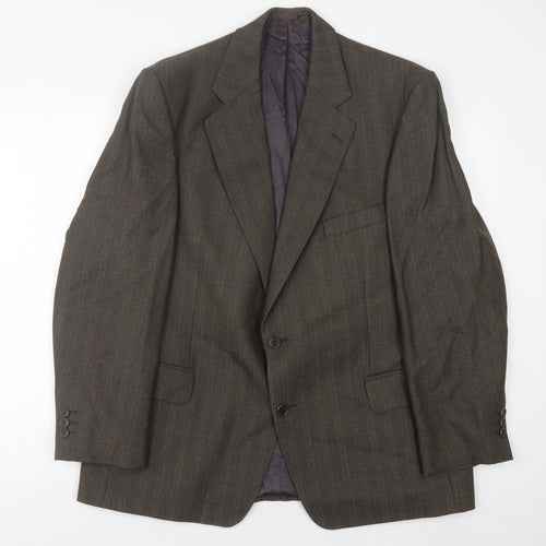 Magee Men's Brown Striped Blazer, Size 44S, Formal Wear