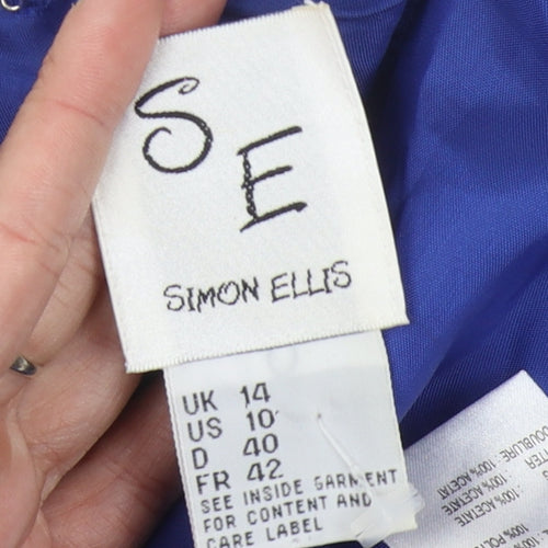 Simon Ellis Women’s Blue Dress Size 14 Sleeveless