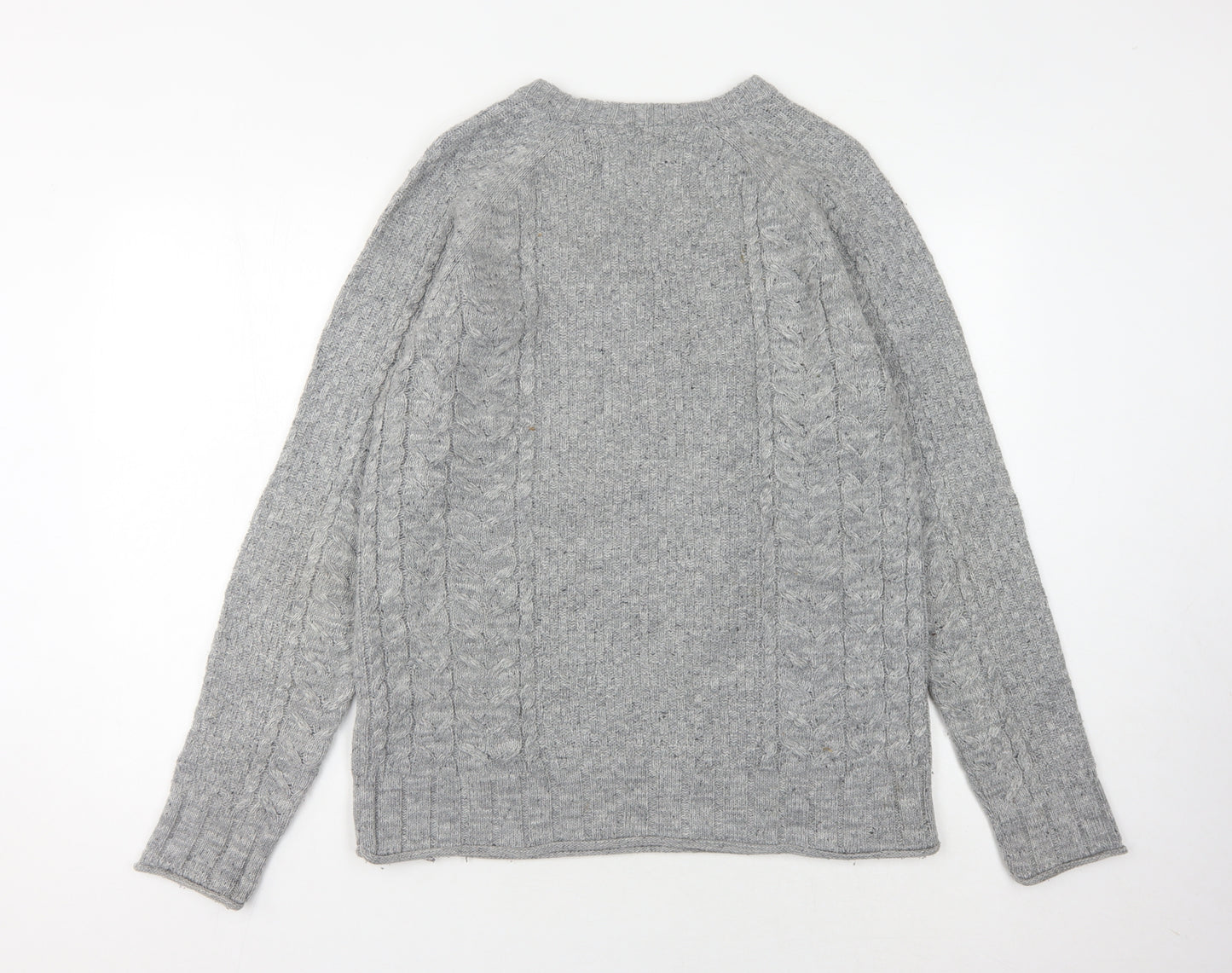 Jack & Jones Men's Grey Cable-Knit Pullover, Size S