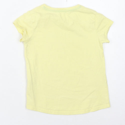 Animal Boys Yellow T-Shirt - 7-8 Years, Crew Neck, Casual Fit