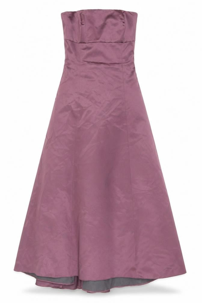 Front view of Debenhams Women's Purple Long Strapless Formal Dress