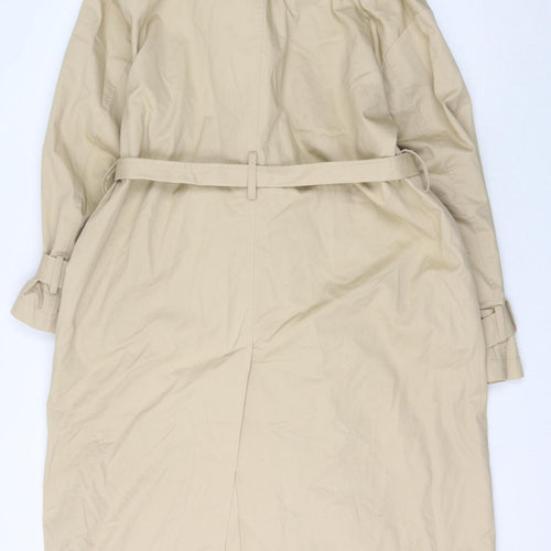 H&M Women's Beige Trench Coat, Size 12, Belted Classic