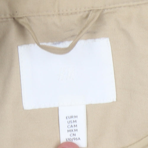 H&M Women's Beige Trench Coat, Size 12, Belted Classic