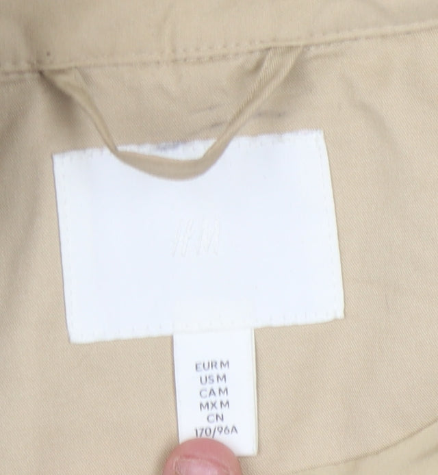 H&M Women's Beige Trench Coat, Size 12, Belted Classic