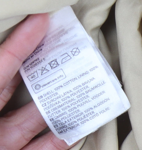 H&M Women's Beige Trench Coat, Size 12, Belted Classic