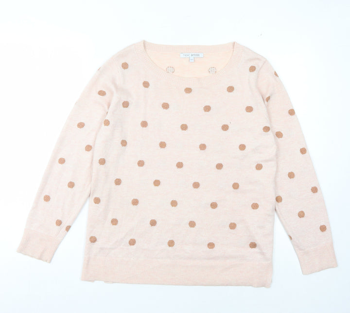 Next Women Ivory Polka Dot Pullover, Size 14 Plus