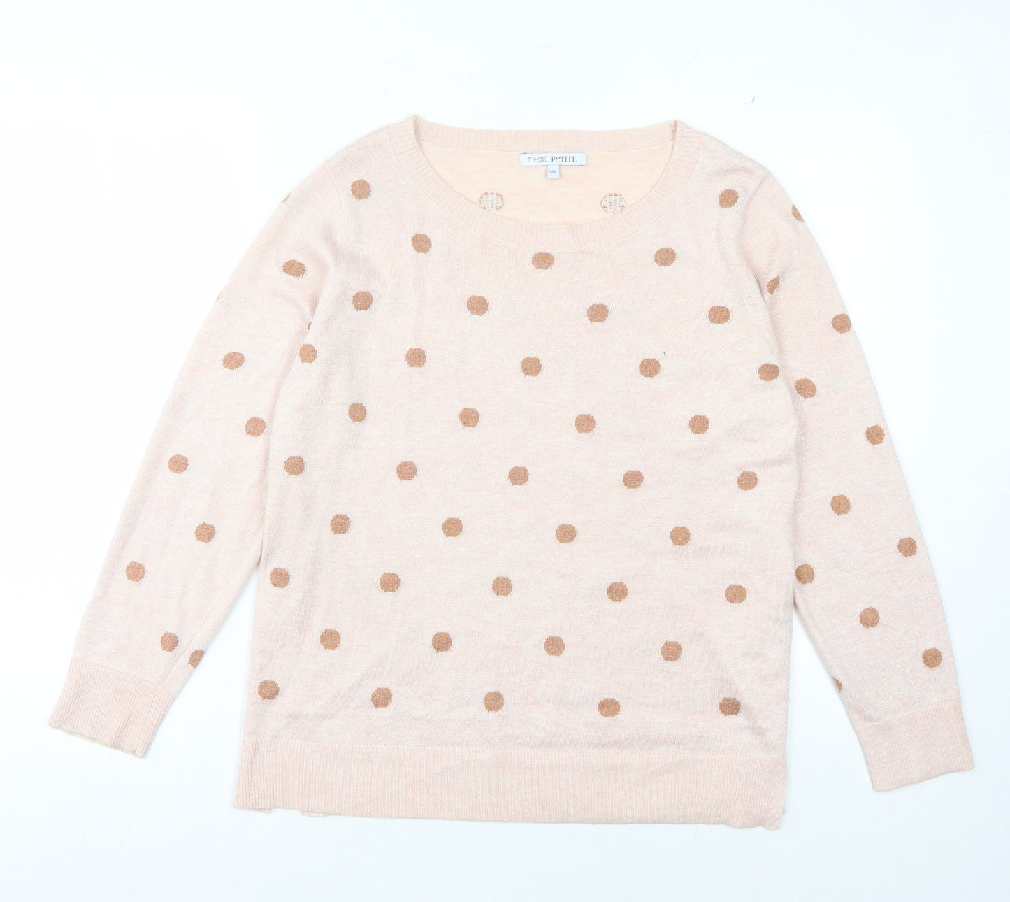 Next Women Ivory Polka Dot Pullover, Size 14 Plus