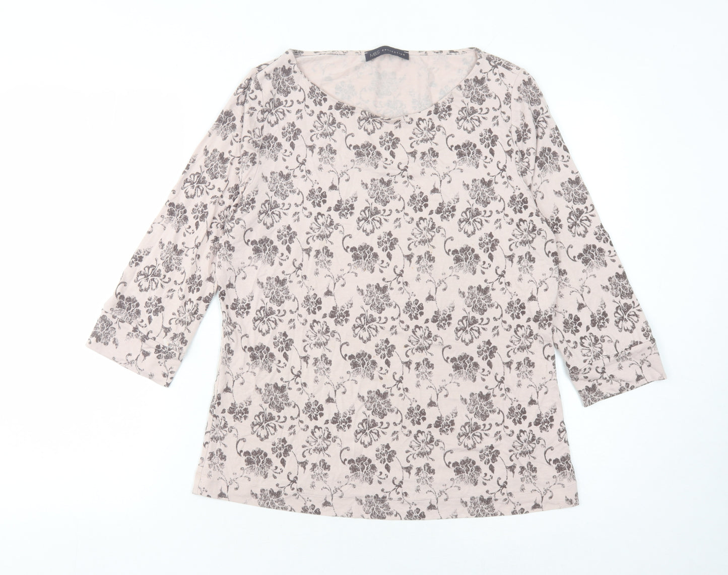 Marks and Spencer Women's Ivory Floral Blouse, Size 14