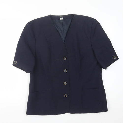 C&A Women's Blue Blazer Size 16 Short Sleeve
