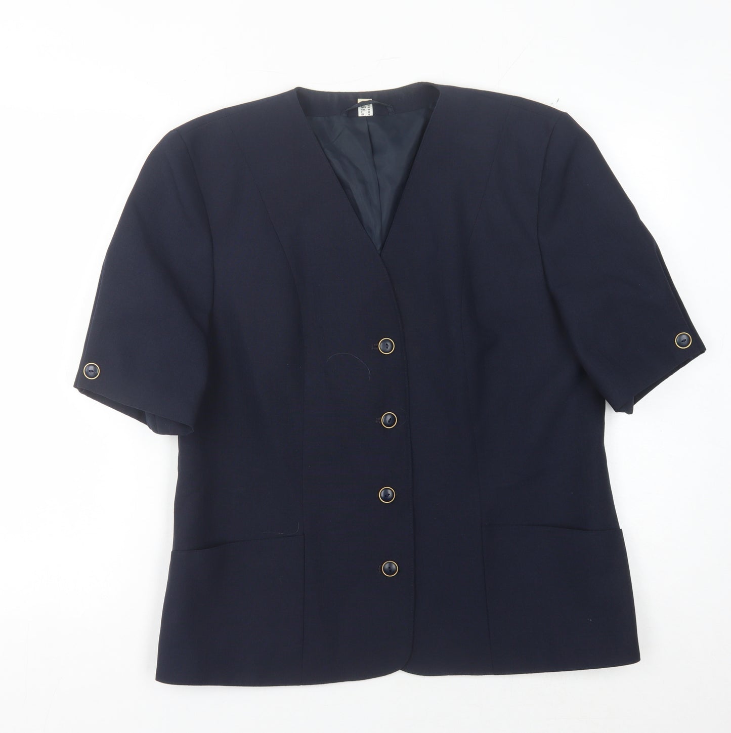 C&A Women's Blue Blazer Size 16 Short Sleeve