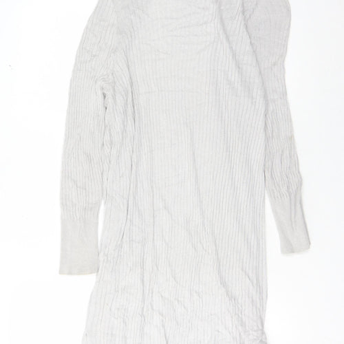 Oasis Women's Grey Knit Open Front Cardigan in Medium Size