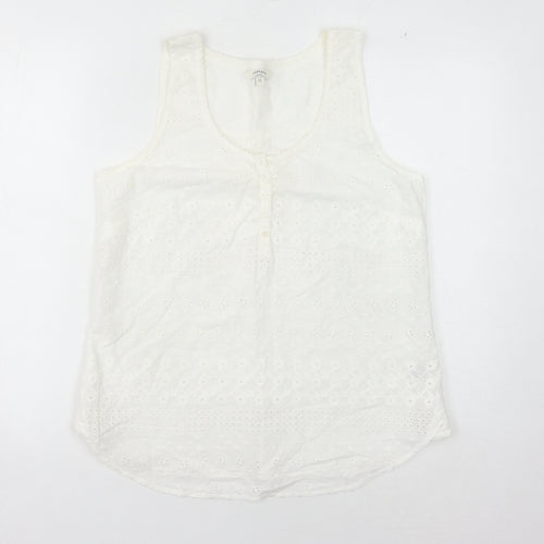 FatFace Women's White Cotton Tank Top Size 12