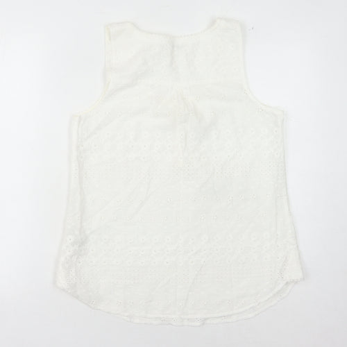 FatFace Women's White Cotton Tank Top Size 12