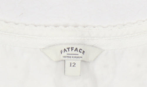 FatFace Women's White Cotton Tank Top Size 12
