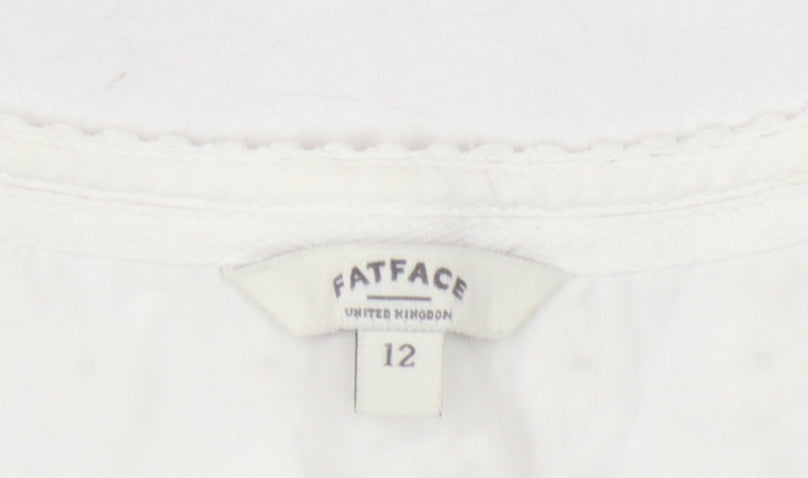 FatFace Women's White Cotton Tank Top Size 12