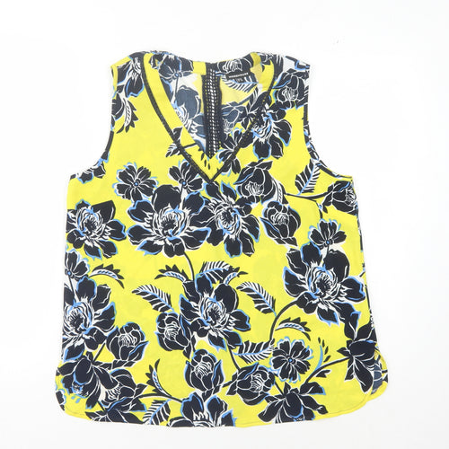 Warehouse Women's Yellow Floral V-Neck Tank Top
