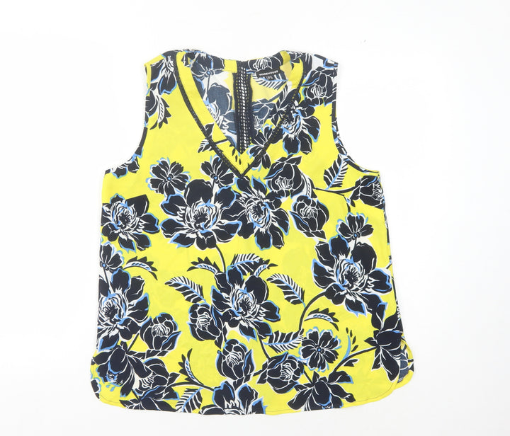 Warehouse Women's Yellow Floral V-Neck Tank Top