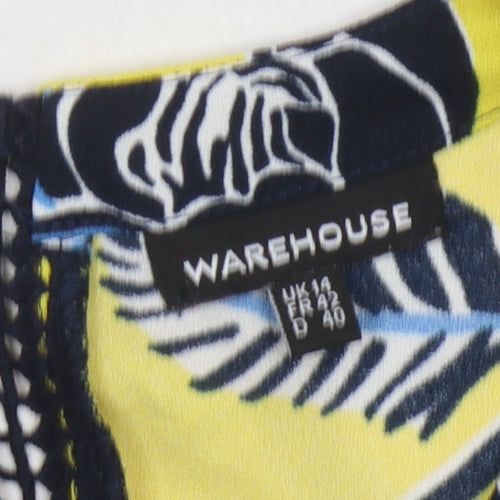 Warehouse Women's Yellow Floral V-Neck Tank Top