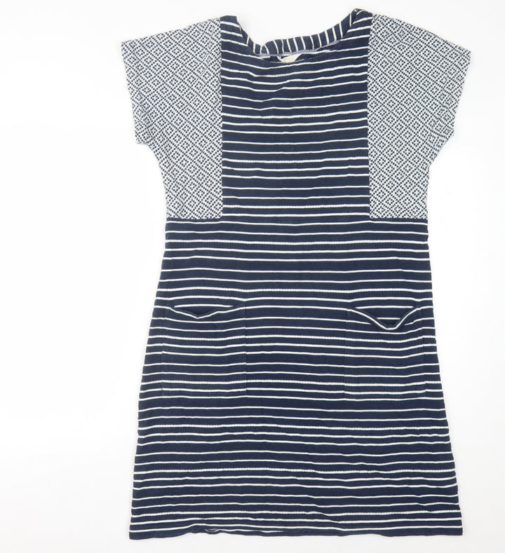 White Stuff Women's Blue & White Striped Shift Dress, Size 12