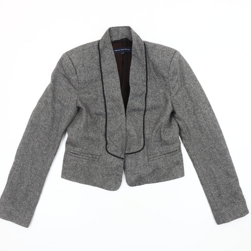 French Connection Grey Blazer Women Size 8 Wool Tweed